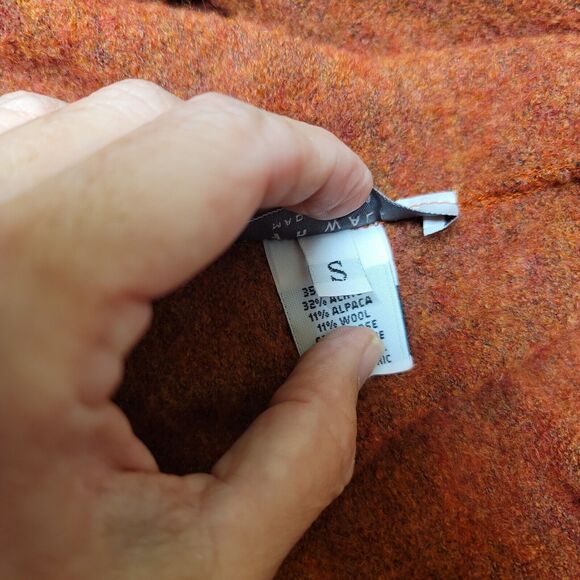 Bryn Walker Alpaca Wool Blend Burnt Orange Open Cardigan Duster Womens Size S - Picture 6 of 9